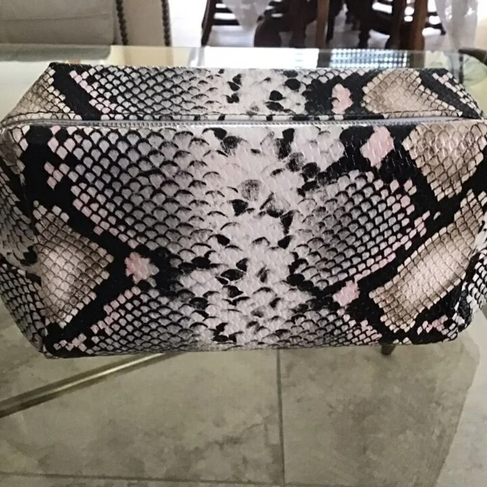 tarte Cosmetics Vegan Zippered Snakeskin Makeup Bag - BRAND NEW